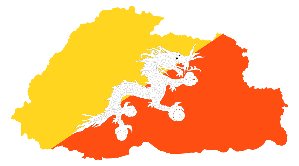 OnlineLabels Clip Art Bhutan Map Flag   Bhutan Map Flag 273410 